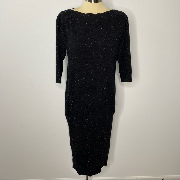 Lou & Grey Speckled Midi Sweater Dress Pockets - Picture 2 of 12